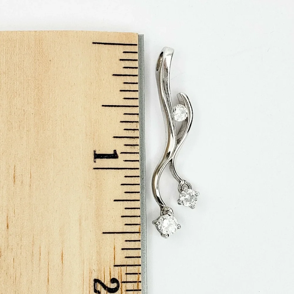 Vintage Pendant Sterling Silver 925 1.5in Silver Rhinestone Moveable Stones